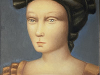 Carmen Aldunate, Retrato IV, óleo sobre tela, 30 x 30 cm., 2016. Actualmente en exhibición